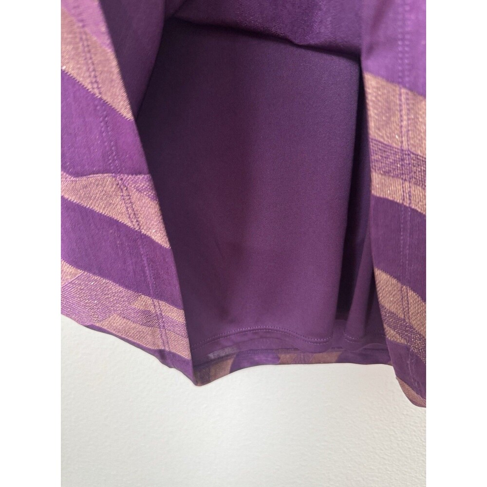 Chico's Traveler's 3 Women's Purple Shimmer Tank Top Shell Geometric  Zig Zag XL - Picture 5 of 9